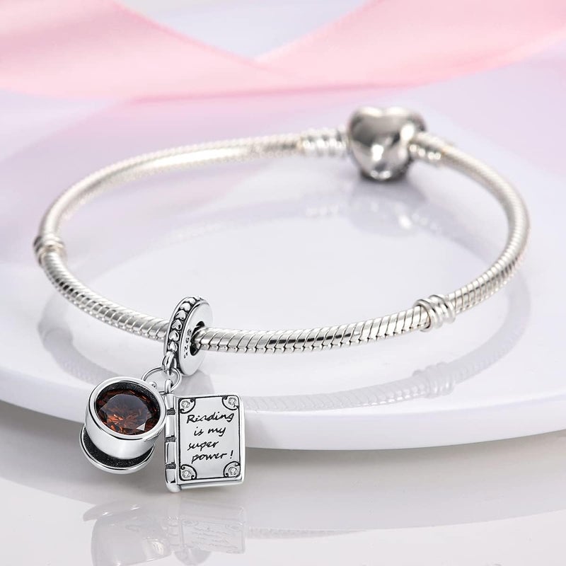 MULA 925 Sterling Silver Charms for Bracelets and Necklaces Family Letters Dangle Pendants Airplane Travel Beads Family Tree Jewelry Charms for Women - Image 2